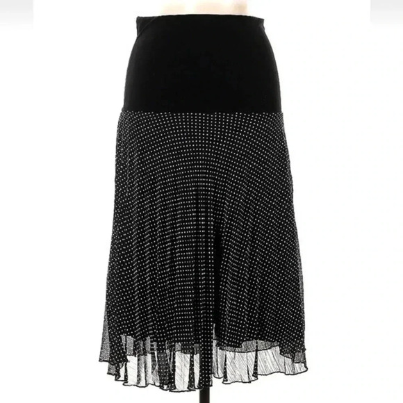 Michael Tyler | Black & White Polka Dot Knee Length Skirt Size M Medium - Picture 1 of 2